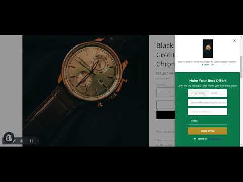 Black Leather Strap Gold Round Chronograph Watch